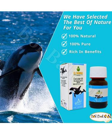 1 Pack Cod Liver Blubber Oil Egyptian Natural & Pure Cold Pressed Al Hawaj Elhawag Undiluted Concentrated Crude Perfect for Hair Skin Food Kosher Halal (1 oz / 30 ml)  - Buy Online on GoSupps.com