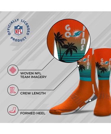 NFL Miami Dolphins Zoom Location Crew Socks - Orange | Men and Women | Game Day Apparel (Medium) - Buy Online on GoSupps.com