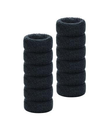 12 Pack Black Terry Cloth Hair Ties Scrunchies - Elastic Stretchy Hair Bands for Women and Girls - Buy Online on GoSupps.com