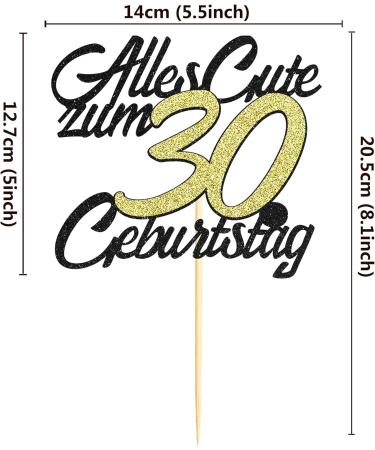 Happy 30th Birthday Cake Topper - Sumerk 30 Years Cake Decoration for Boys & Girls - Perfect Tortendendeko for 30th Birthday Celebrations - Buy Online on GoSupps.com