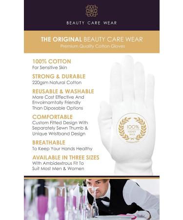 White Cotton Gloves for Eczema and Dry Hands - Medium (10 Pair) - Buy Online on GoSupps.com