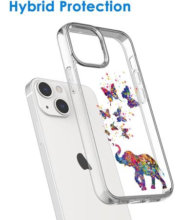 Feizhirunai iPhone 15 Case - Colorful Butterfly & Cute Elephant Design Shockproof Soft TPU Slim Shell (6.1 inch) for Men & Women - Buy Online on GoSupps.com
