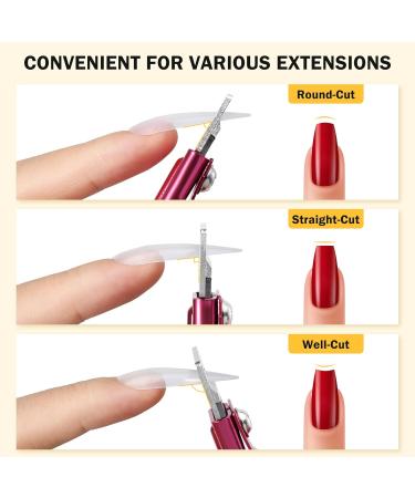 BEZOX Sharp Blade Acrylic Nail Clipper - Professional Precision Cutters for False Nails | Rose Red - Buy Online on GoSupps.com