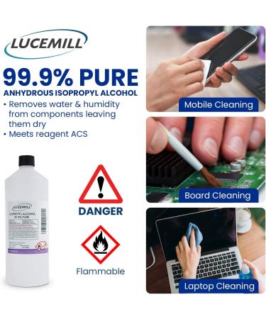 2 Litre (2 x 1L) Isopropyl Alcohol 99.9% Pure IPA Disinfectant Surface Cleaner 1 l (Pack of 2) - Buy Online on GoSupps.com