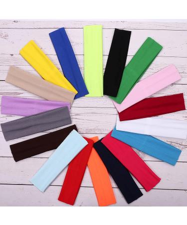 YMHPRIDE 18-Piece Colorful Sports Yoga Headbands - Stretchy Cotton Hairbands for Girls & Women | Perfect for Fitness & Fashion - Buy Online on GoSupps.com