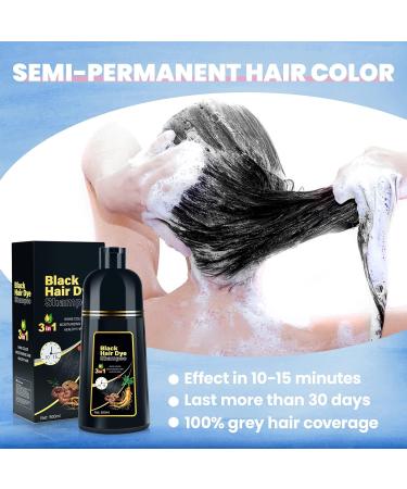 JUANCHI Organic Hair Dye Shampoo 3 in 1 for Gray Hair - Paraben Free Easy to Use Long-Lasting 16.9 Fl Oz (500 ml) - Ideal for Men & Women Ship Internationally - Buy Online on GoSupps.com