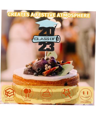 OFFSCH 5pcs 2023 Graduation Visa Insertion Graduation Gold Edible Money Graduation Party Graduation Picks Graduation Cap College Graduation Decorations Graduation Sticks Props Cake Paper Blue 13x11.5cm - Buy Online on GoSupps.com
