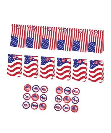 ifundom 12pcs Independence Day Paper Bag Independence Day Candy Bags Treat Bag Candy Packaging Bags Seal Gift Pouches 4th of July Candy Bags Gift Tag Sticker Memorial Shopping Bag Wedding