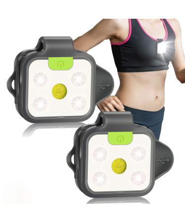 innofox Running Light, 2Pack Reflective Safety-Light for Runners, Rechargeable LED Light, Clip On Running Lights with Runners and Joggers for Camping, Hiking, Running, Outdoor Adventure (Cool Black)