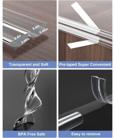 Clear Silicone Edge Protector Strip - Baby Proofing Corner Guards 6.6ft(2M) with Strong Adhesive - for Cabinets, Tables, Drawers - 10MM*2M - Buy Online on GoSupps.com