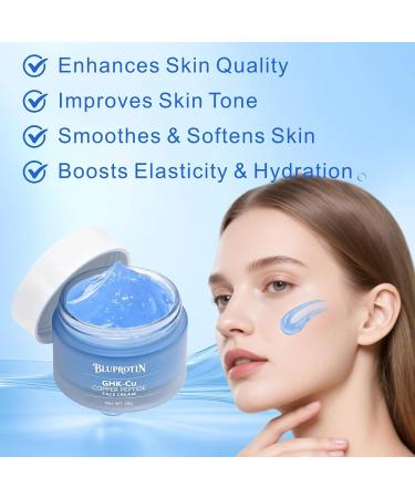 BLUPROTIN Copper Peptides Serum for Face - Copper Peptide Face Cream Anti-Aging Anti-Wrinkle Moisturizing Restore Collagen Enhance Skin Elasticity - Buy Online on GoSupps.com