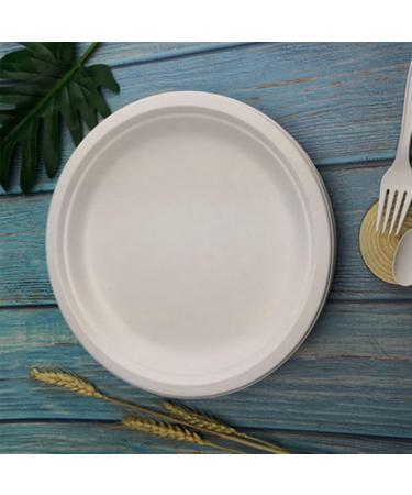 Clisted 100% Compostable Disposable Paper Plates Bulk 9 Inch 100 Pack Bamboo Plates Eco Friendly Biodegradable - Buy Online on GoSupps.com