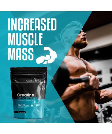 Creatine Monohydrate Powder 250g - 50 Servings, Unflavoured | High Quality Supplement - Buy Online on GoSupps.com