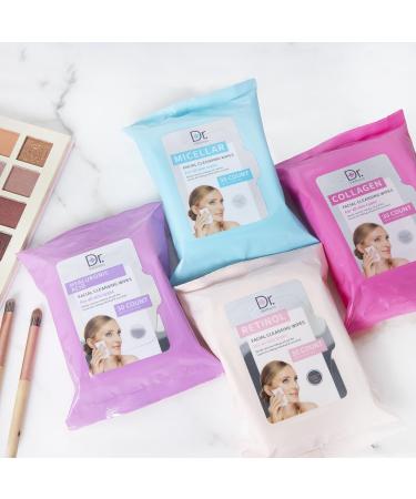 Face Wipes Variety Pack | 120 Micellar Wipes for Makeup Removal & Facial Cleansing | Includes 30 Collagen Retinol & Hyaluronic Acid Wipes - Buy Online on GoSupps.com
