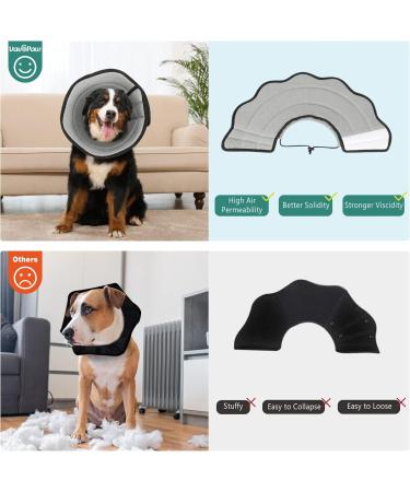 Vavopaw Adjustable Neck Rope Dog Collar | Leak Protection Soft Cone - Breathable & Eco-Friendly - Perfect for Post-Op Recovery - Size L Gray - Buy Online on GoSupps.com