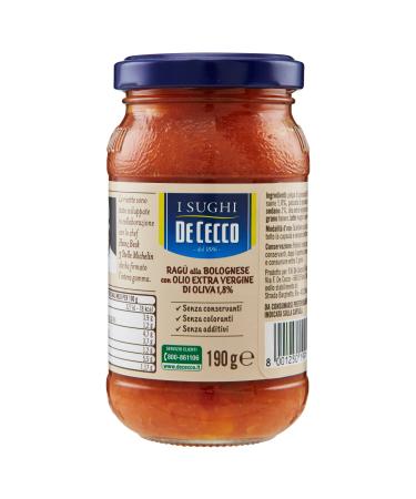 De Cecco Rag Alla Bolognese with IGP White Beef & 100% Italian Tomatoes 190g | Authentic Italian Pasta Sauce | International Shipping - Buy Online on GoSupps.com