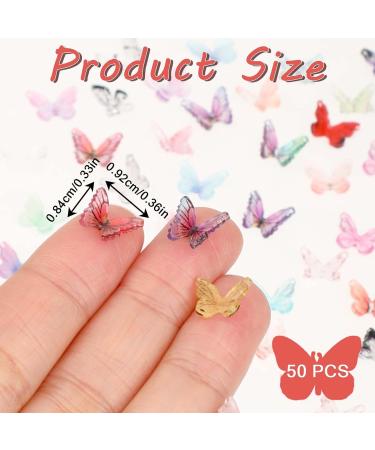 Abeillo 50Pcs Butterfly Nail Charms Micro Resin Butterflies Shape Nail Gems 3D Nail Art Charms Nail Decoration Supplies for Women Girls Manicure - Buy Online on GoSupps.com