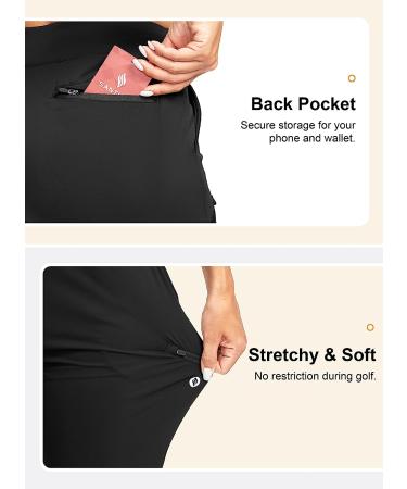 SANTINY Women's High Waisted Ankle Golf Pants with 3 Zipper Pockets - Black, Medium - Buy Online on GoSupps.com