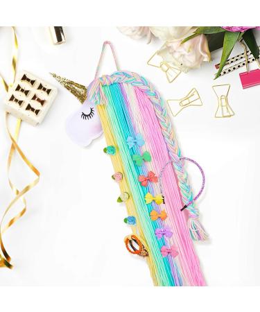 Unicorn Hair Clip Organizer for Girls Unicorn Castle Wall Hanging Decor Baby Hair Bow Holder - Buy Online on GoSupps.com