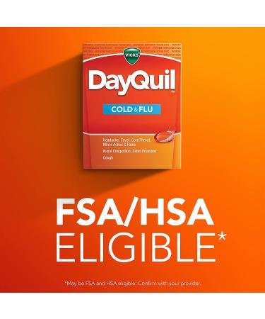 Vicks DayQuil LiquiCaps 48 Count - Cold & Flu Relief for Sore Throat, Fever, and Congestion - Non-Drowsy Formula - Pack of 1 - Buy Online on GoSupps.com