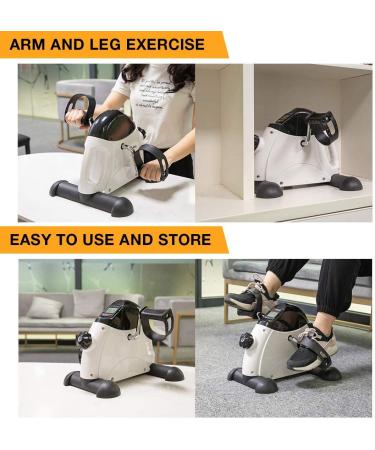 GOREDI Pedal Exerciser Stationary Mini Exercise Bike - LCD Display, Seniors Arm/Leg Exercise - White - Buy Online on GoSupps.com