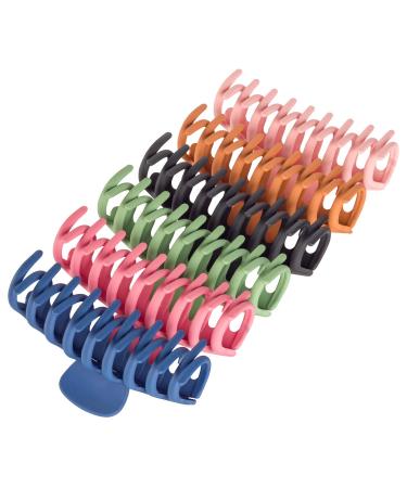6 Colors Large Hair Claw Clips 4.4 Inch Matte Nonslip Big Claw Clips For Women Thin Thick Hair, 90’s Strong Hold Hair Jaw Clips Hair Accessories… pink, khaki, green, black,dark blue