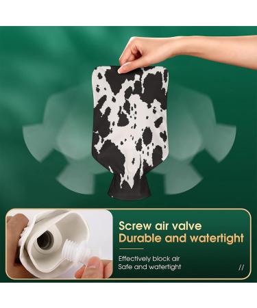 Hot Water Bottle with Lid - Animal Skin Print Rubber Bag for Pain Relief & Cramps Foot Warmer & Hot/Cold Therapy - Buy Online on GoSupps.com