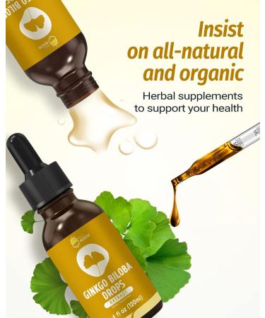 Organic Ginkgo Biloba Extract Liquid Supplements Brain & Focus Support 98% Absorption Vegan Non-GMO Alcohol & Gluten Free - 4 Fl Oz 4 Fl Oz (Pack of 1) - Buy Online on GoSupps.com