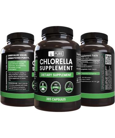 Chlorella 1240mg (365 Capsules) - Pure Original Ingredients | Lab Verified, No Magnesium or Rice Fillers - Buy Online on GoSupps.com