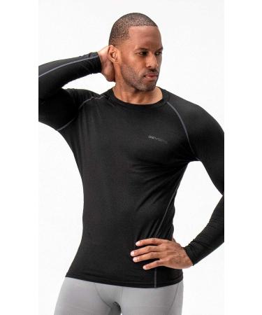 DEVOPS Men's Thermal Long Sleeve Compression Shirts 2 Pack - Medium Black/Black - Buy Online on GoSupps.com