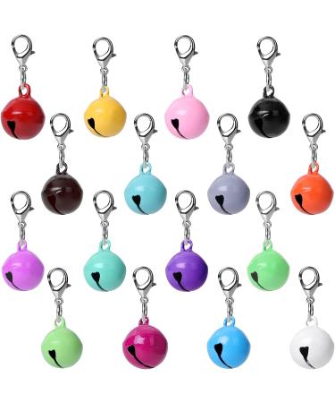 Molain 16 Pcs Cat Dog Collar Bells Jingle Bell for Cat Collar Dog Collar Charms Colourful Pet Small Bells with Clasps Pet Collar Accessories Festival Party DIY Crafts Decoration - Buy Online on GoSupps.com