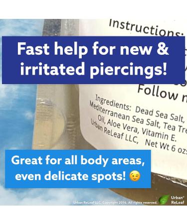 Urban ReLeaf Piercing Care 6 oz - Healing Sea Salt & Botanical Soak, Aftercare Solution Concentrate - Makes 90 cups - Buy Online on GoSupps.com