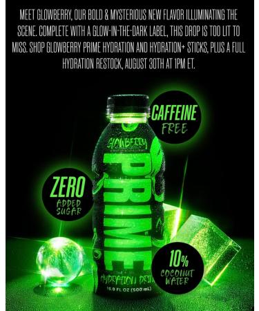 NEWEST Prime Hydration Glowberry & Lemonade 4 Pack (4 Bottles - 2 of Each Flavour 16.9 Fl Oz Each) - Buy Online on GoSupps.com