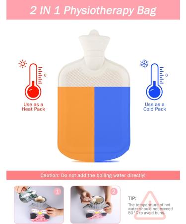 2L Hot Water Bottle with Pink Owl Cover - Large Capacity for Pain Relief - Hot/Cold Compress for Hand, Feet, Neck, Shoulder - Gift for Women, Parents, Children - Buy Online on GoSupps.com