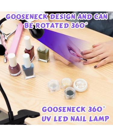 UV Led Nail Lamp 395nm with Gooseneck Clamp for Gel Polishes - Mini Flash Curing Lamps for UV Glue - Black - Buy Online on GoSupps.com