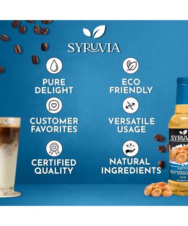 Syruvia Sugar-Free Butterscotch Coffee Syrup - 25.4 fl oz Premium Coffee Flavoring Syrup - 0 Calorie- Kosher Coffee Syrups Gluten Free Perfect for Drinks Soda Shakes Desserts and More. - Buy Online on GoSupps.com