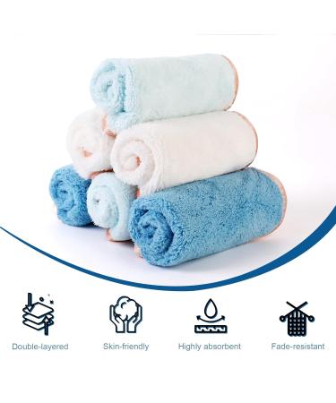 Phogary Microfiber Makeup Towel - Washable Facial Cleaning Cloth - 6 Pack (20x20cm) - Soft Absorbent Blue Cloths for Easy Makeup Removal - Buy Online on GoSupps.com