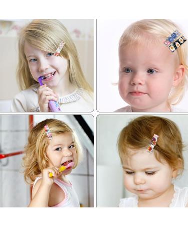 Lusofie 20Pcs Floral Print Baby Hair Clips - Non-Slip Toddler Barrettes for Girls | Hair Accessories for Fine Hair Kids - Buy Online on GoSupps.com