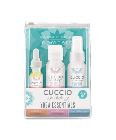 cuccio SOMATOLOGY - Yoga Essentials Kit - Energizing Bergamot Orange Oil - Balancing Chamomile Lotion - Yoga Mat Sani Spray Cleanser - 3 Pieces