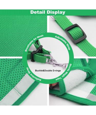 Meioro Adjustable Dog Harness with Leash - Soft Padded Black Vest for Small & Medium Puppies - Reflective & Comfortable - Ideal for Cats - Size S (30-34cm) - Green - Buy Online on GoSupps.com