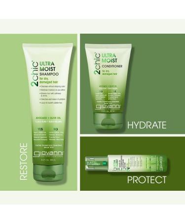 GIOVANNI 2chic Ultra-Moist Leave-In Conditioning Styling Elixir 4 oz. | Smoothes Frizz, Prevents Breakage | Enriched with Avocado & Olive Oil, Aloe Vera, Shea Butter - No Parabens - Buy Online on GoSupps.com