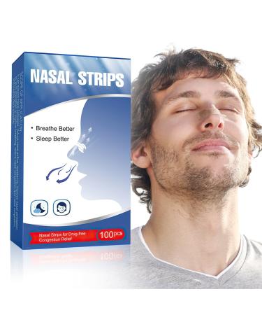 Nasal Strips for Snoring Nose Strips for Breathing Nose Strips Extra Strength Reduce Snoring for Better Nose Breathing Relieve Nasal Congestion Sleep Quality Improvement (100PCS) 100 PCS-1