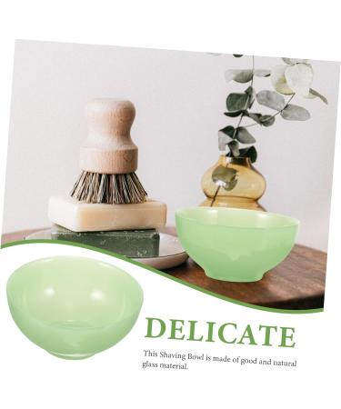Solustre Men's Shaving Foam Shell - Natural Glass Shaving Cream Bowl Gift Set | 2-Pack 11.5cm x 11.5cm x 5cm | Ideal for Barbers and Home Use - Buy Online on GoSupps.com