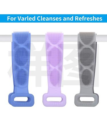 Silicone Back Scrubber for Shower - Long Bath Body Brush for Exfoliation and Hygiene (Blue) - Buy Online on GoSupps.com