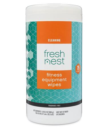 Fresh Nest Fitness Equipment Wipes, Fragrance Free Cleaner for Yoga Mats, Pilates Studios, Gyms, Peloton & Cycle Bikes and Spas, 75-Count - Buy Online on GoSupps.com