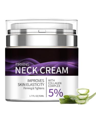 5% Collagen Complex Neck Firming Cream - Anti-Aging Moisturizer Improving Skin Elasticity for Men & Women All Natural Ingredients - Retinol Collagen & Hyaluronic Acid 1.8 Fl Oz
