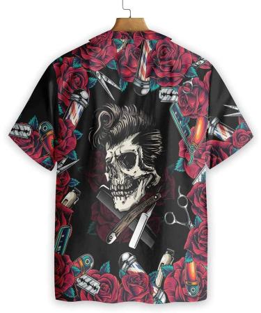 HYPERFAVOR Skull Barber Shirts for Men- Casual Short Sleeve Barber Skull Shirt Men- Barber Hawaiian Shirts for Men X-Large V5 - Buy Online on GoSupps.com