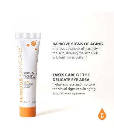 Serious Skincare C3 Vitamin C Eye Treatment with Hyaluronic Acid - Reduce Fine Lines Wrinkles & Discoloration - 0.5 oz - Soothing Gel for Dull Dry Under Eyes - Buy Online on GoSupps.com