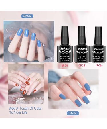 45PCS Gel Nail Polish Kit - 40 Colors Soak Off Gel Nail Set with Base Coat, Glossy & Matte Top Coat - Green Blue Red Pink Nude Collection - Perfect Gifts for Women - 40+5 KIT P - Buy Online on GoSupps.com