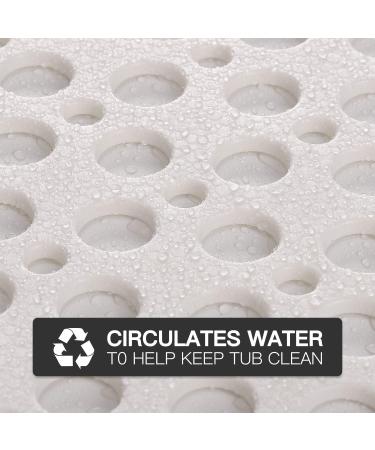 YINENN Non Slip Bath Shower Mat with Suction Cups - 30 x 17 Inch, Machine Washable, Phthalate Latex Free, Soft & Safe Bathroom Mat for Tub - White - Buy Online on GoSupps.com